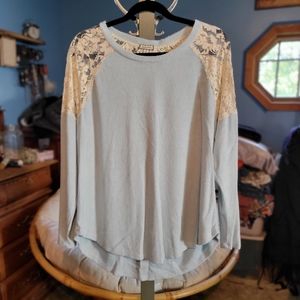 Soft Warm Fleece Sweater with Lace Open Back